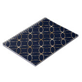 Vintag Geometrie: Gold Blue Abstrakt Notizblock (Linke Seite)