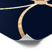 Vintag Geometrie: Gold Blue Abstrakt Poster (Ecke)