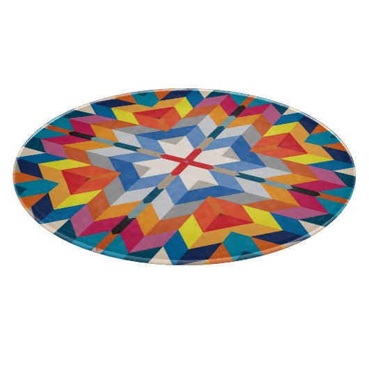 Vintag Geometrisch: skandinavische Farbblöcke Schneidebrett (Ecke)