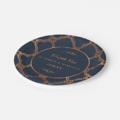 Vintag Geometrische Art Deco Gatsby Hochzeit Pappteller (Schrägansicht)