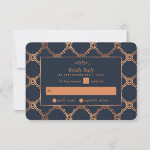 Vintag Geometrische Art Deco Gatsby Hochzeit RSVP Karte
