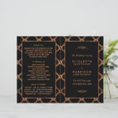 Vintag Geometrische Art Deco Gatsby Hochzeitsprogr (Stehend Vorderseite)