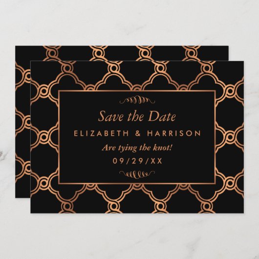 Vintag Geometrische Art Deco Gatsby Save the Date (Vorne/Hinten)