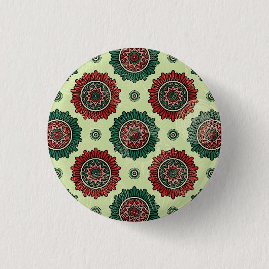 Vintag geometrischer Kreis Dots Boho Mandala Button (Vorderseite)