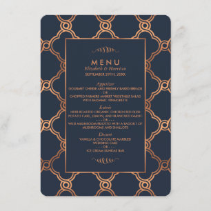 Vintag Geometrisches Art Deco Gatsby Wedding Menu Menükarte