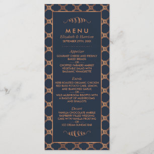Vintag Geometrisches Art Deco Gatsby Wedding Menu Menükarte