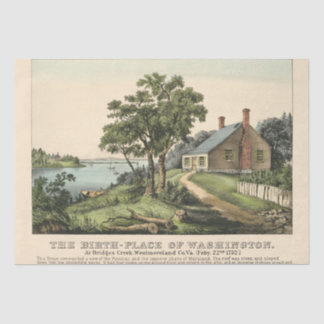 Vintag George Washington Birthplace Decoupage Seidenpapier
