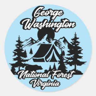 Vintag George Washington National Forest Virginia Runder Aufkleber