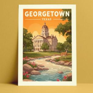 Vintag Georgetown Texas Postkarte