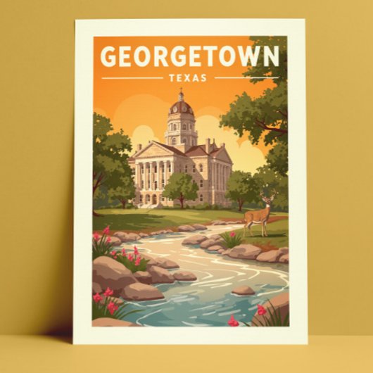 Vintag Georgetown Texas Postkarte