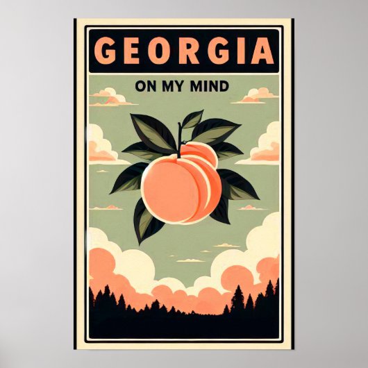 Vintag Georgia Peach Travel Poster (Vorne)