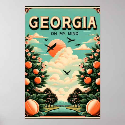 Vintag Georgia Peach Travel Poster (Vorne)