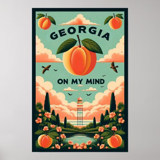 Vintag Georgia Peach Travel Poster (Vorne)