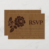 Vintag geprägte Rose rustikale Hochzeitskarte RSVP (Vorne/Hinten)