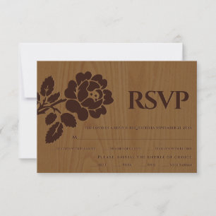 Vintag geprägte Rose rustikale Hochzeitskarte RSVP
