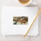 Vintag Gerda und Reindeer von Edmund Dulac Adressaufkleber (Insitu)