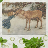 Vintag Gerda und Reindeer von Edmund Dulac Handtuch (Gefaltet)