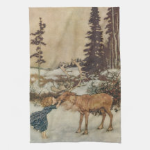 Vintag Gerda und Reindeer von Edmund Dulac