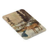 Vintag Gerda und Reindeer von Edmund Dulac Magnet (Rechte Seite)