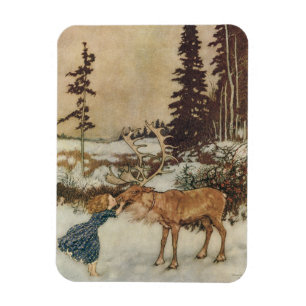 Vintag Gerda und Reindeer von Edmund Dulac Magnet