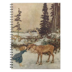 Vintag Gerda und Reindeer von Edmund Dulac Notizblock