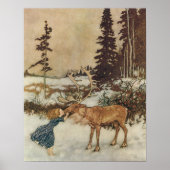 Vintag Gerda und Reindeer von Edmund Dulac Poster (Vorne)