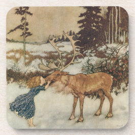 Vintag Gerda und Reindeer von Edmund Dulac Untersetzer