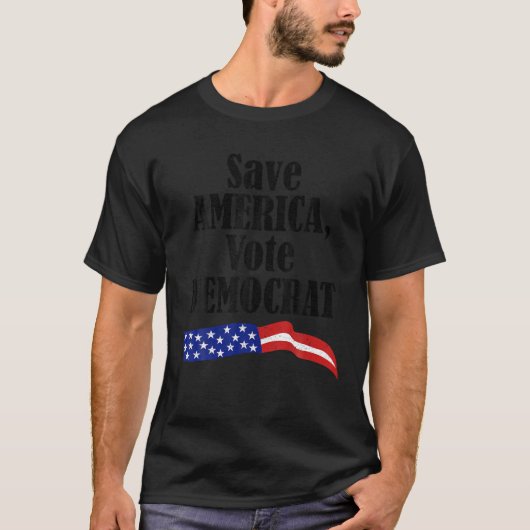 Vintag Gerettet Amerika beschließt Demokratische F T-Shirt (Vorderseite)