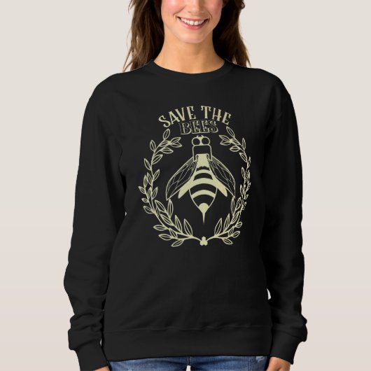 Vintag Gerettet Bees Honey Beekeeper Environment Sweatshirt (Vorderseite)