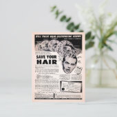 Vintag Gerettet Haarwerbung Postkarte (Stehend Vorderseite)