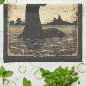 Vintag Gerettet Nessie Loch Ness Monster Geschirrtuch (Gefaltet)