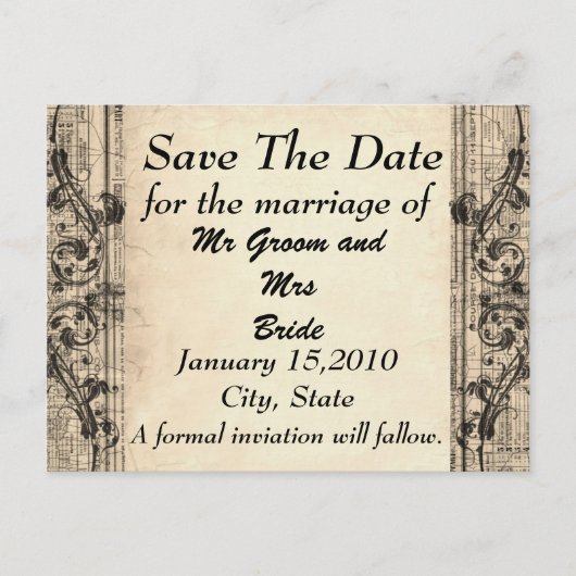 Vintag Gerettet PostCard Ankündigungspostkarte (Vorderseite)