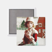 Vintag geretteter Barn Kitty Magnet (Vorderseite/Rückseite)