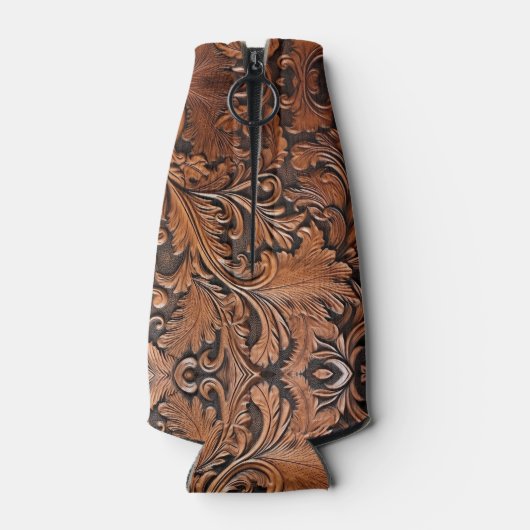 Vintag geschnitztes Leder Flaschenkühler (Rückseite)