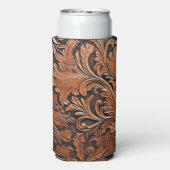 Vintag geschnitztes Leder Selters Dosenkühler (Seltzer Rückseite)