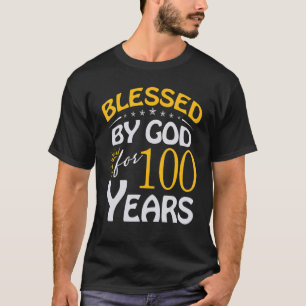 Vintag gesegnet von Gott für 100 Jahre alt glückli T-Shirt