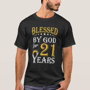 Vintag gesegnet von Gott für 21 Jahre glücklich 21 T-Shirt