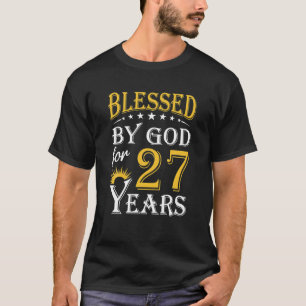 Vintag gesegnet von Gott für 27 Jahre glücklich 27 T-Shirt