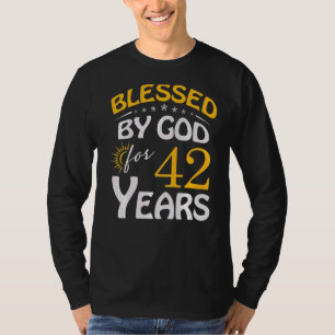 Vintag gesegnet von Gott für 42 Jahre Altes Glück T-Shirt