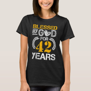 Vintag gesegnet von Gott für 42 Jahre glücklich 42 T-Shirt