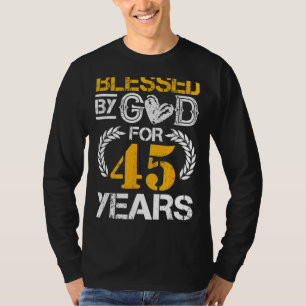 Vintag gesegnet von Gott für 45 Jahre glücklich 45 T-Shirt