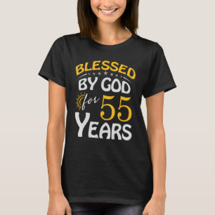 Vintag gesegnet von Gott für 55 Jahre alt glücklic T-Shirt