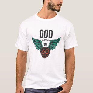 Vintag gesegnet von Gott für 60 Jahre glücklich 60 T-Shirt