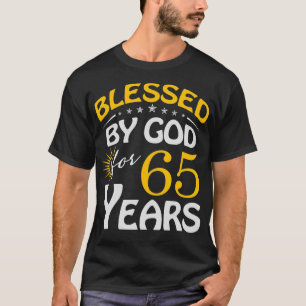 Vintag gesegnet von Gott für 65 Jahre Altes Glück T-Shirt