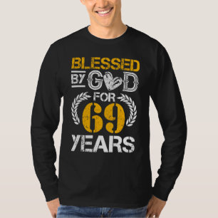 Vintag gesegnet von Gott für 69 Jahre glücklich 69 T-Shirt