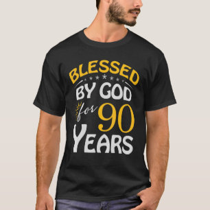 Vintag gesegnet von Gott für 90 Jahre alt glücklic T-Shirt