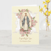 Vintag gesegnete Jungfrau Maria Katholischer Mutte Karte (Gelbe Blume)