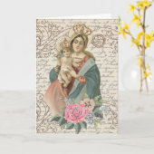 Vintag gesegnete Jungfrau Mary Jesus Mother Day Karte (Gelbe Blume)