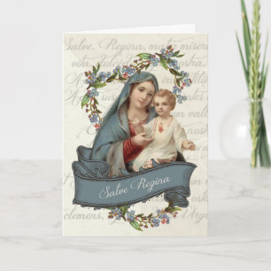 Vintag gesegnete Jungfrau Mary Jesus Mother Day Karte