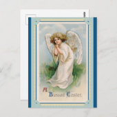 Vintag gesegnete Ostergrube Angel Postkarte (Vorne/Hinten)